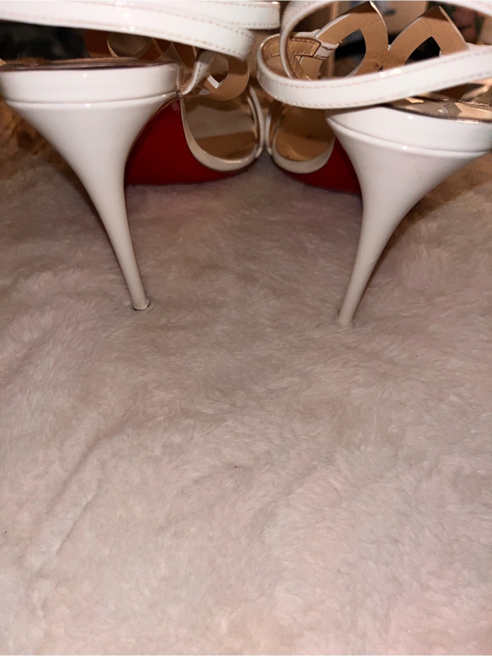 Christian Louboutin White Leather Strappy Heels - Picture 2 of 7